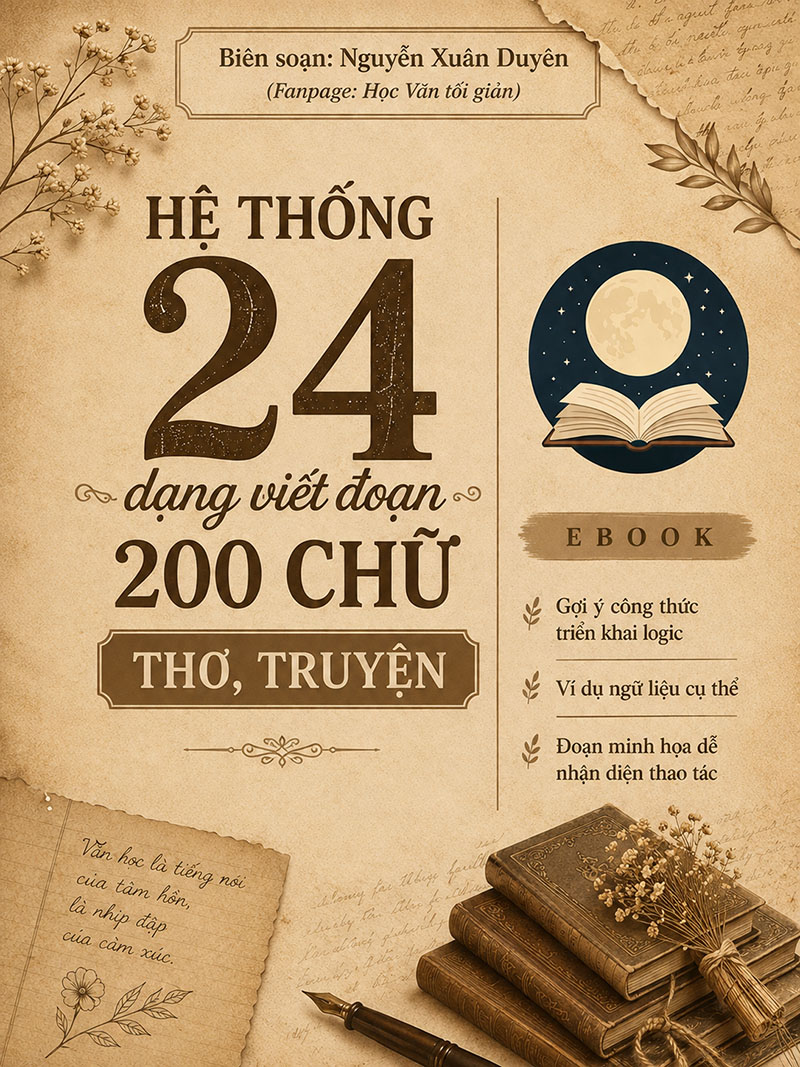 Hệ thống 24 dạng viết đoạn nghị luận văn học 200 chữ